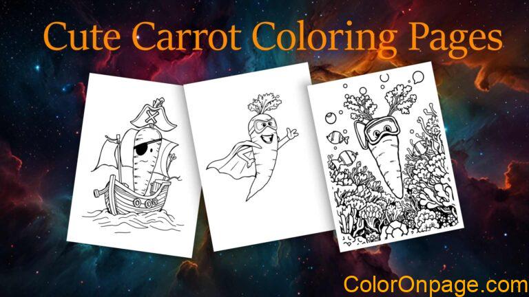 Simple Cute Cartoon Carrot Coloring Pages for Kids (Free Downloads and Print )