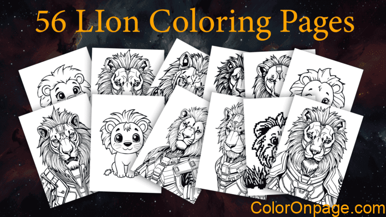 56 Free Download and Printable Lion Coloring Pages for Kids and Adults