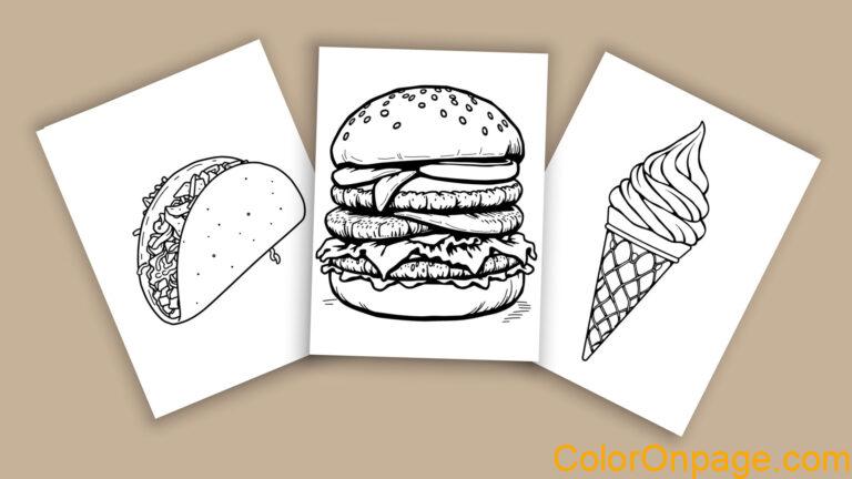 10 tasty food coloring pages