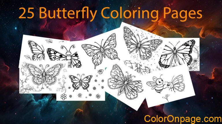 25 Beautiful Butterfly Coloring Pages Free PDF Download
