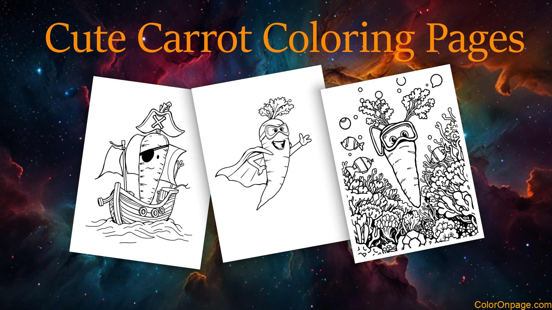 Simple Cute Cartoon Carrot Coloring Pages for Kids (Free Downloads and Print )