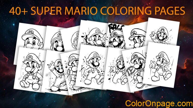 40+ Super Mario Coloring Pages (Free Download and Printable Sheets Fun for Kids and Fans
