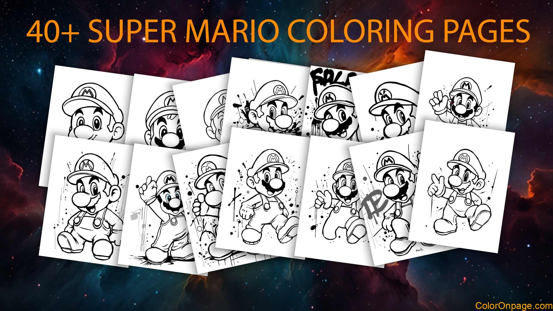 40+ Super Mario Coloring Pages (Free Download and Printable Sheets Fun for Kids and Fans