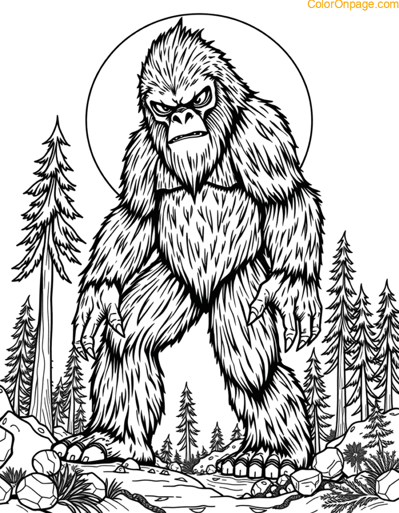 Alien Squatch Coloring Page