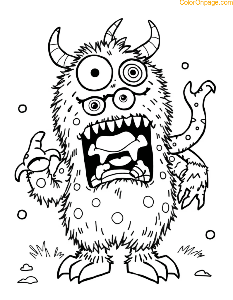 Alphabet Monster Parade Giant Coloring Page