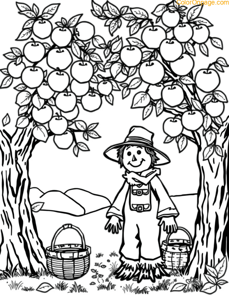 Apple Orchard Coloring Page