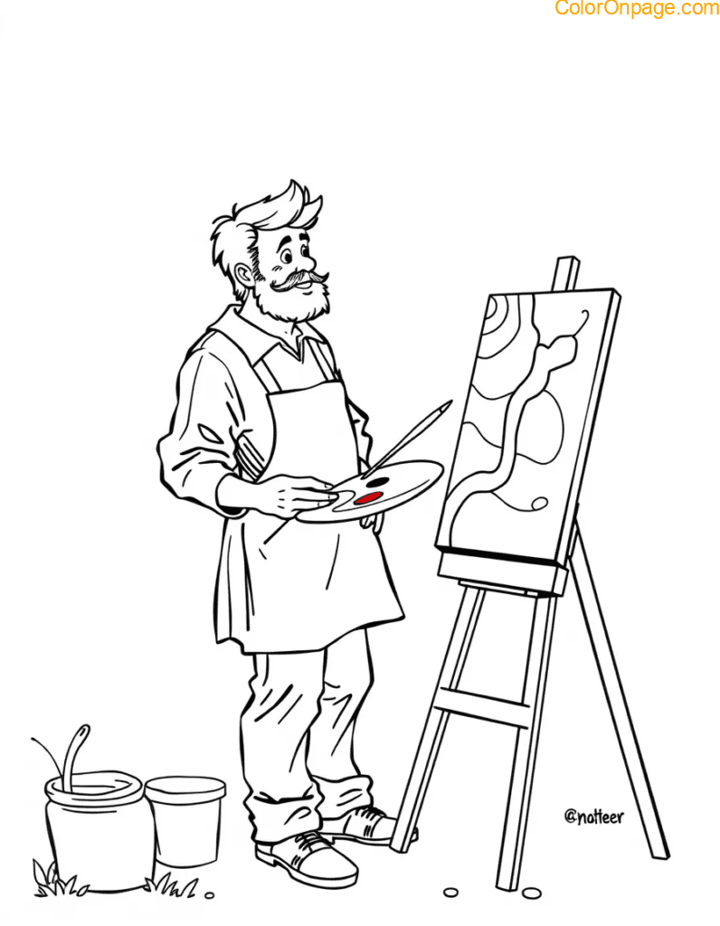 Artist Coloring Page