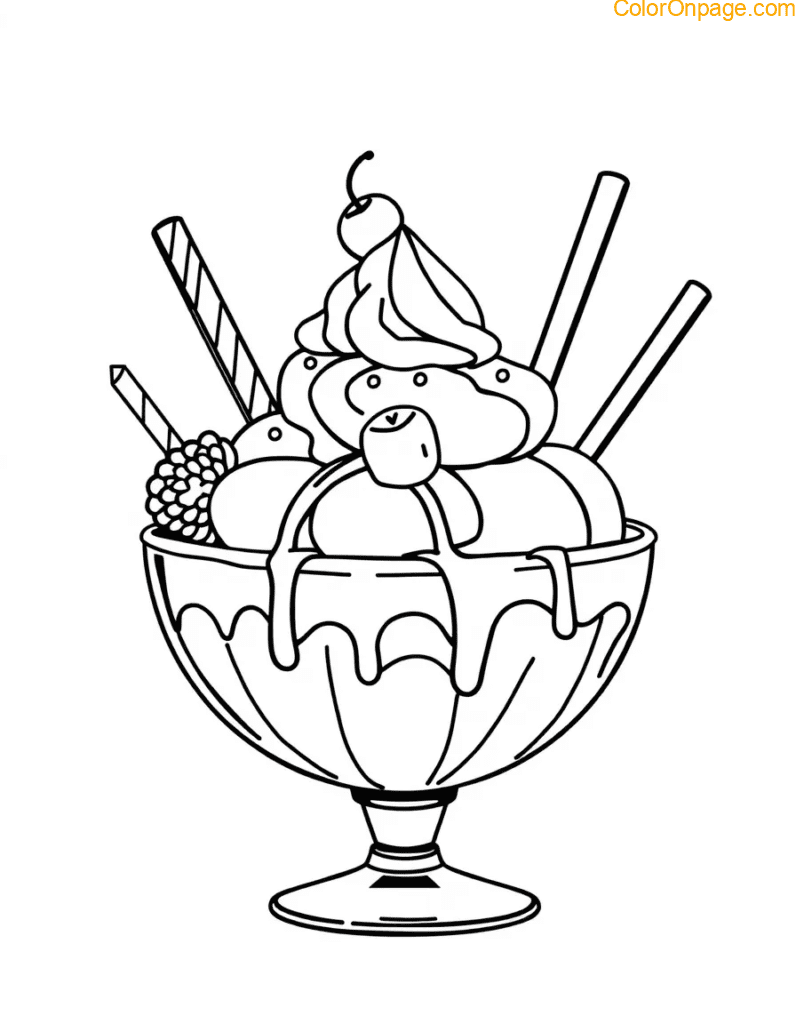 Banana Split Coloring Page