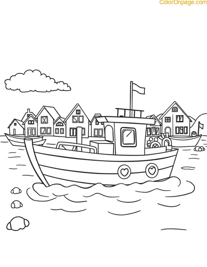 Bee City Coloring Page