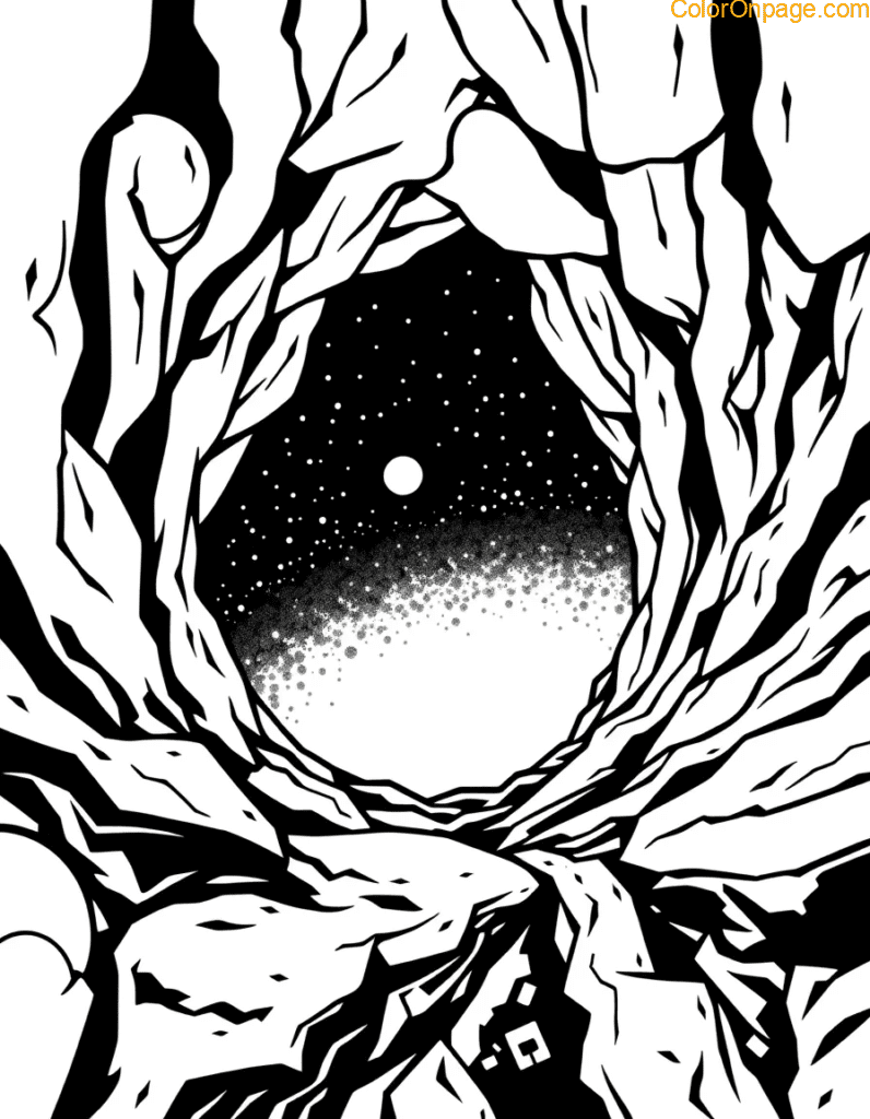 Black Hole Mystery Coloring Page