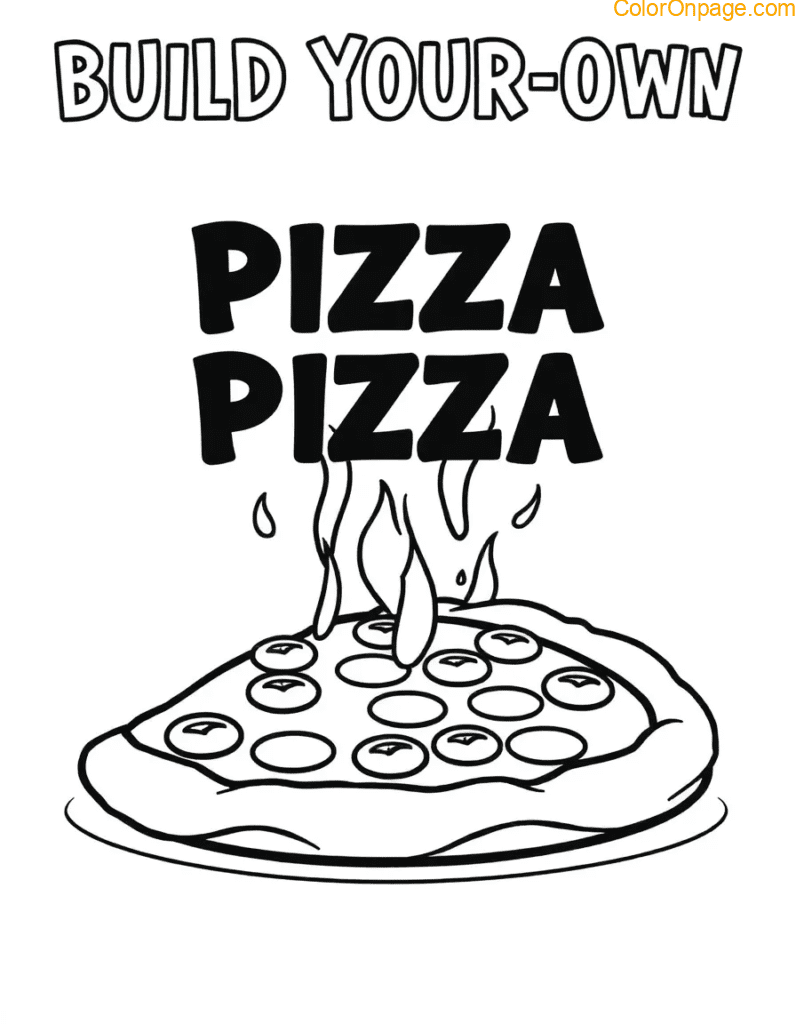 Build-Your-Own Pizza Coloring Page
