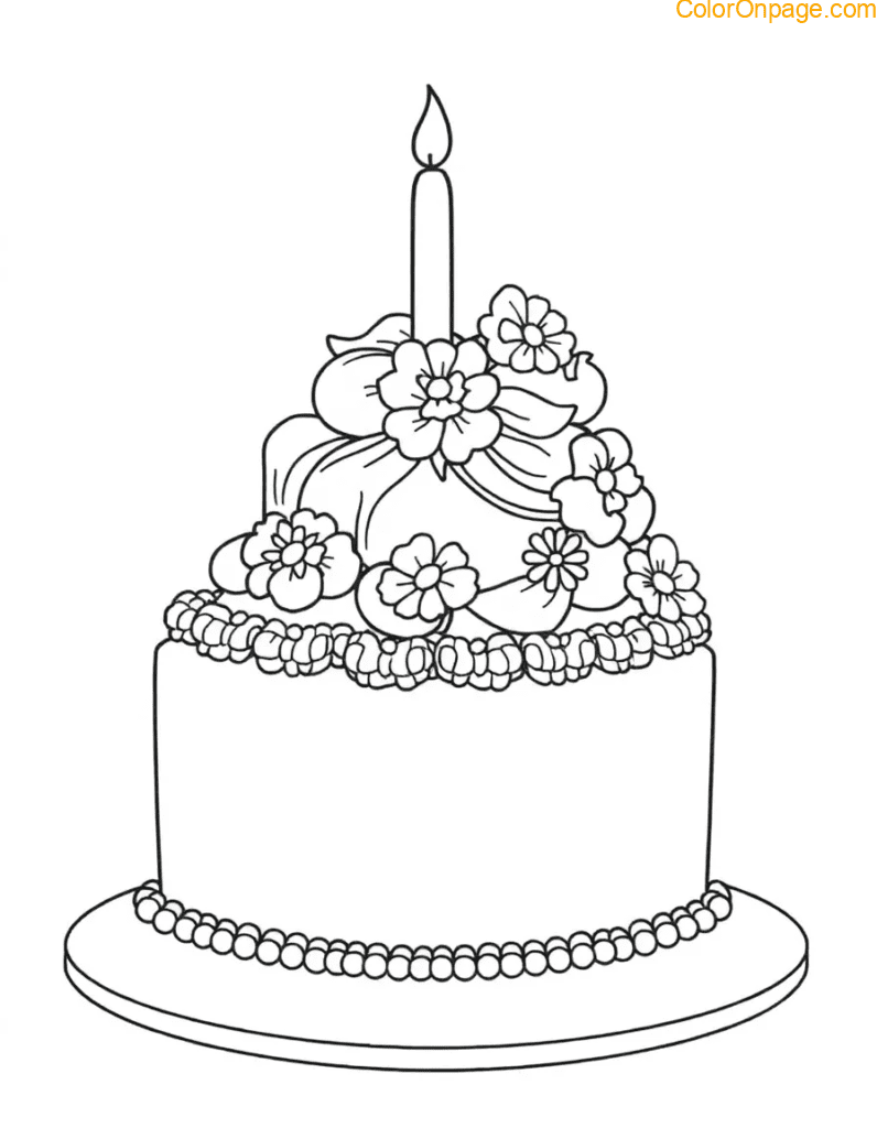 Cake Decorator's Dream Coloring Page