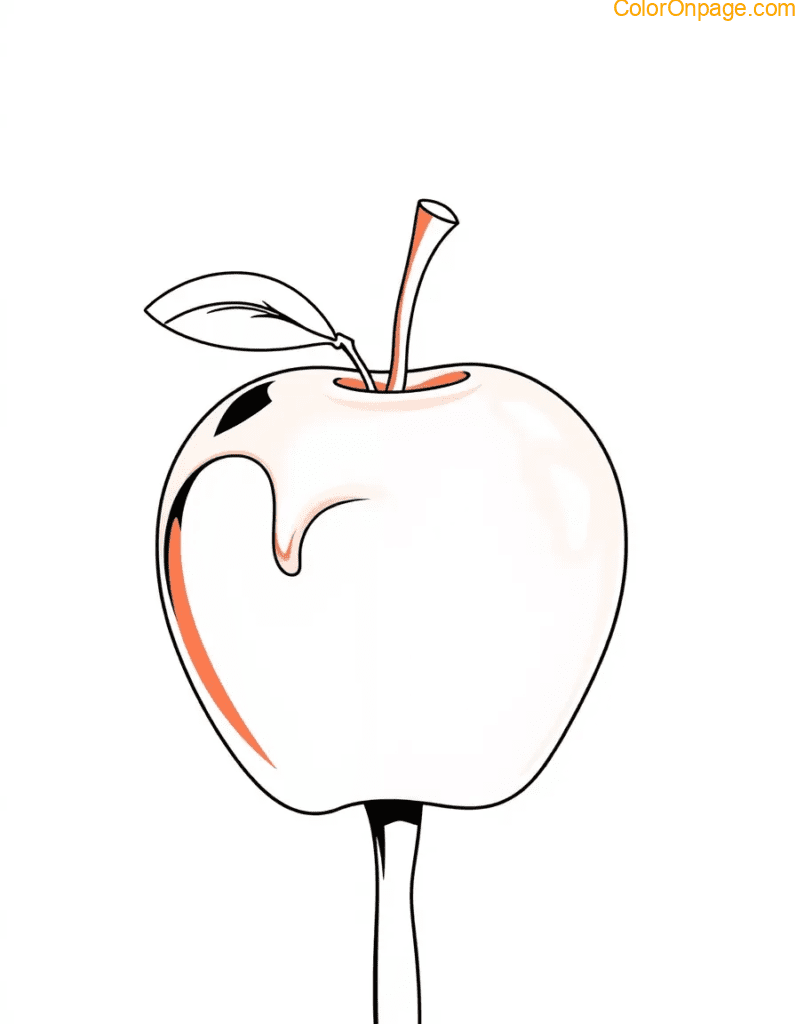 Candy Apple Coloring Page