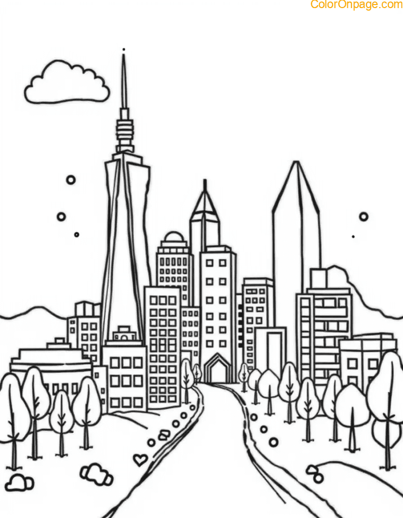 Candy Land Shape City Coloring Page