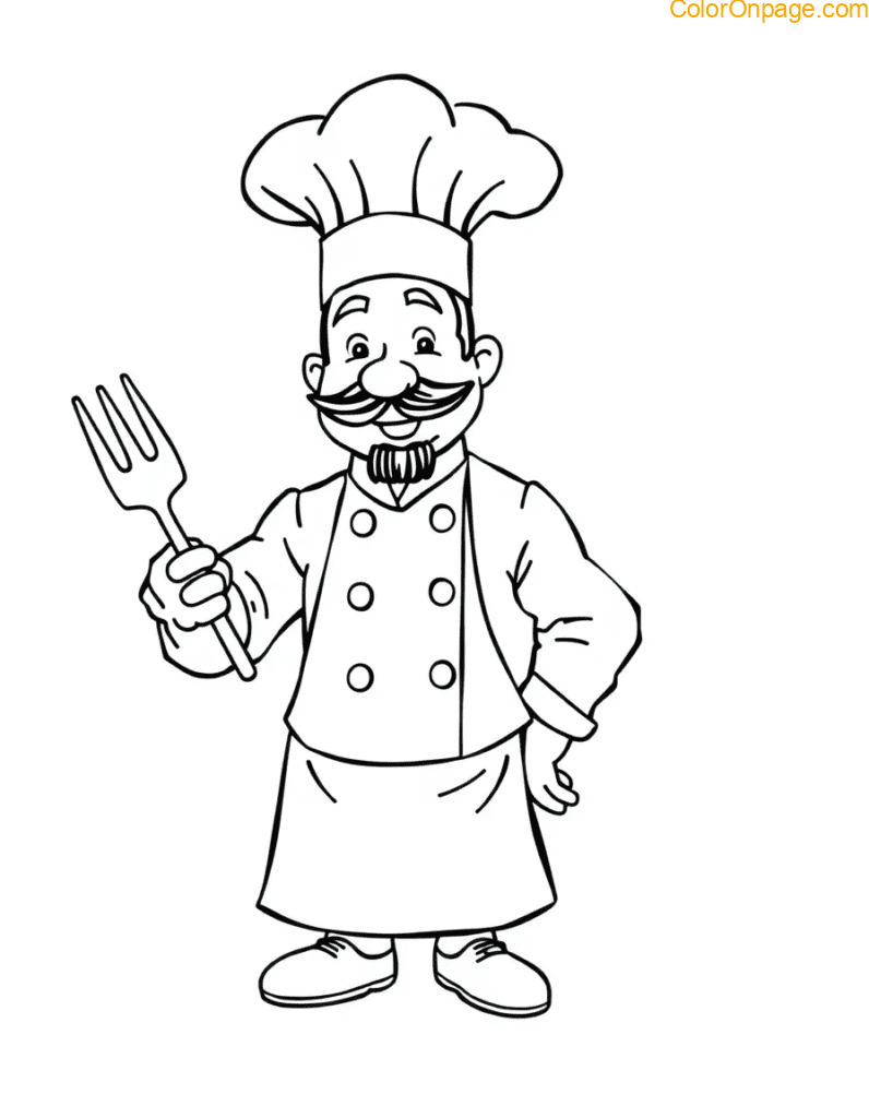 Chef Coloring Page