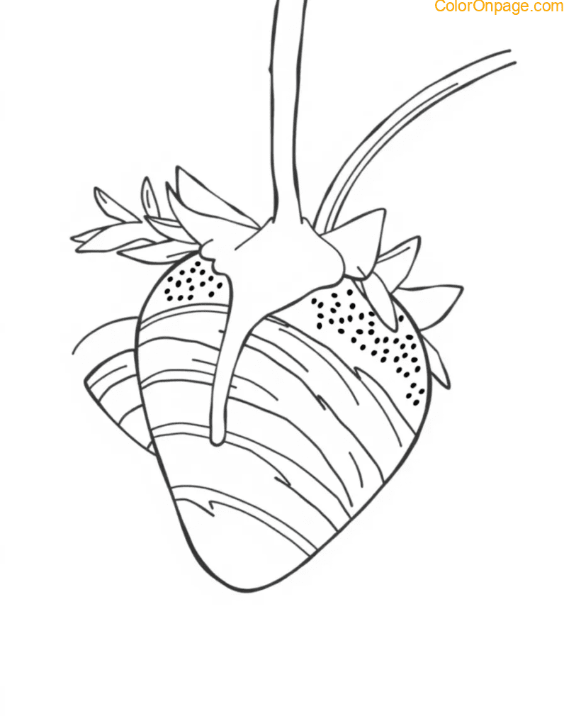 Chocolate Covered Strawberries Coloring Page