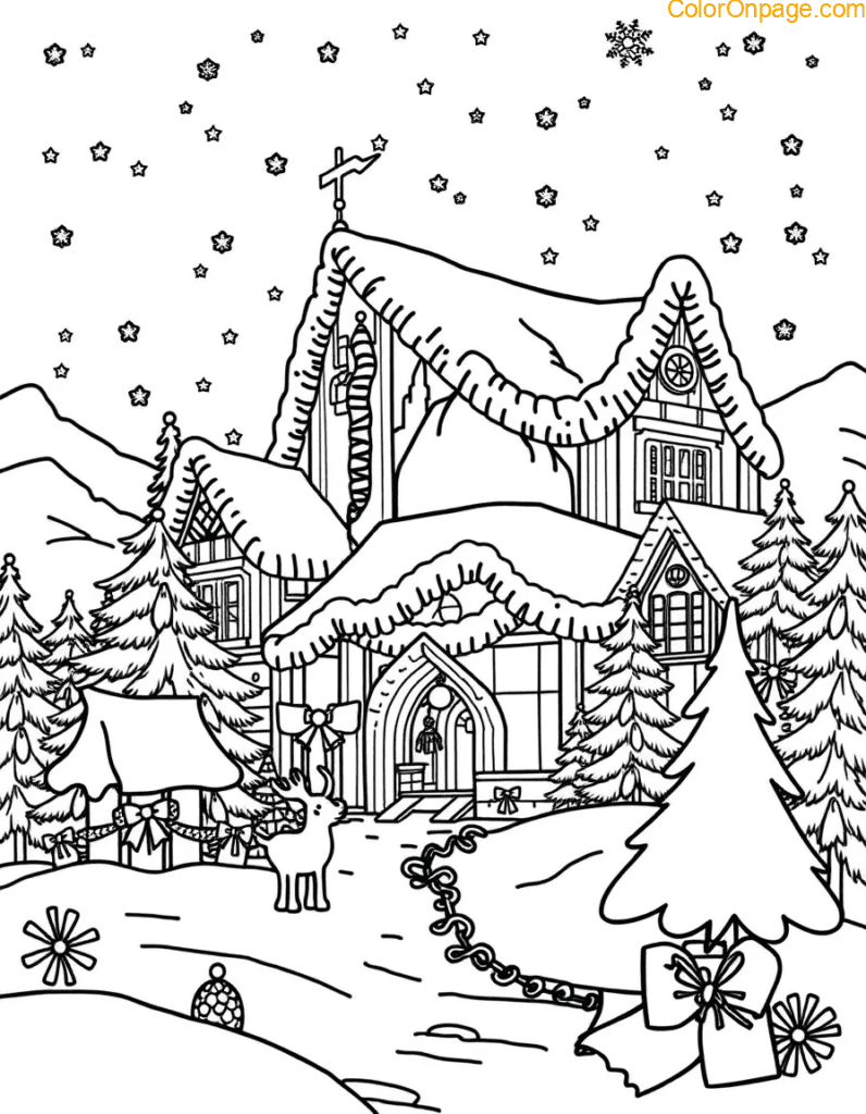 Christmas Wonderland Giant Coloring Page