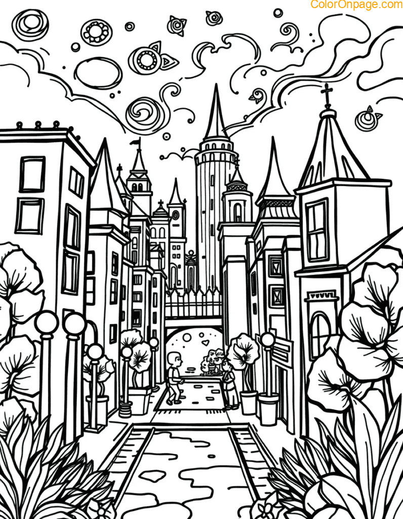 Crayon City Coloring Page