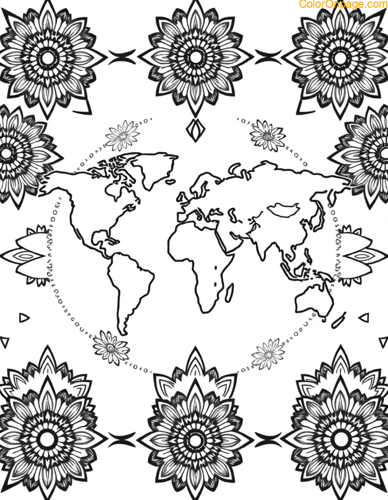 Cultural Patterns Around the World Coloring Page