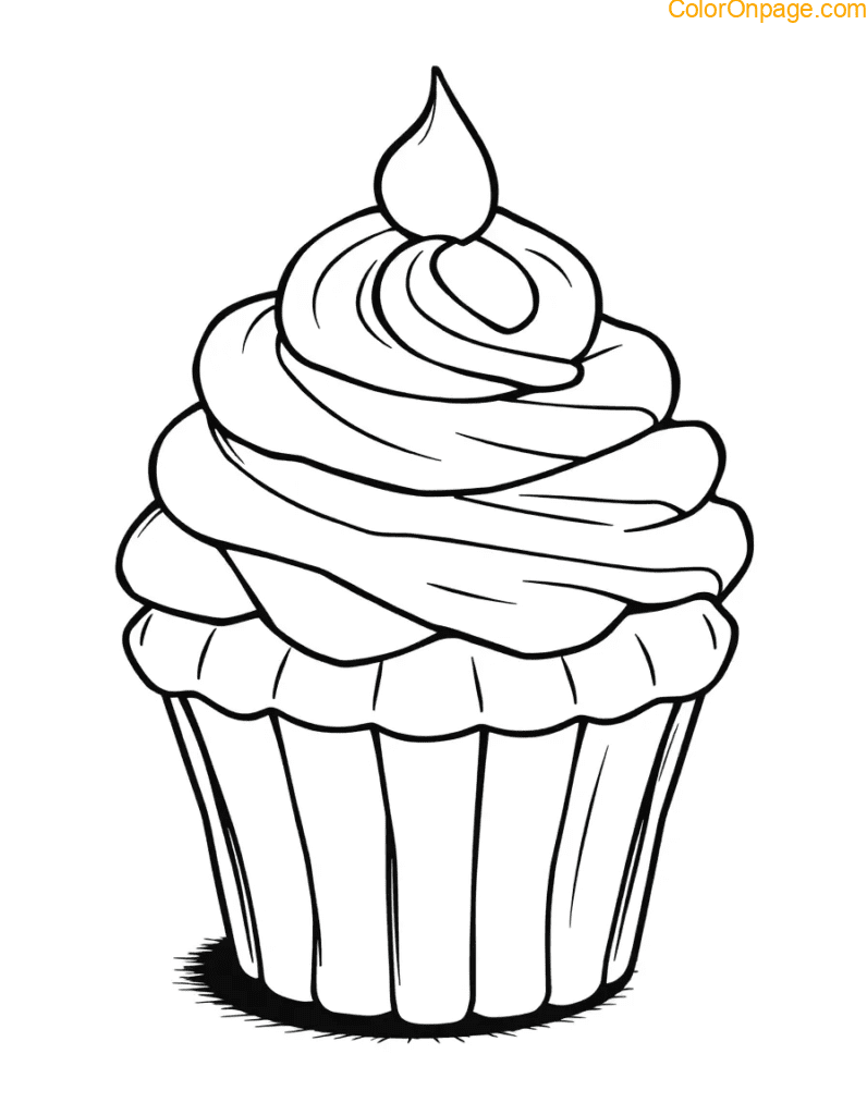 Cupcake Coloring Page