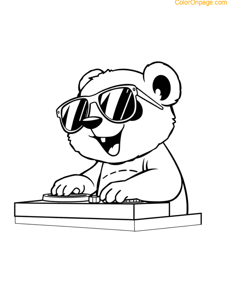 DJ Panda on Decks – A cool panda wearing sunglasses and spinning turntables. (2)