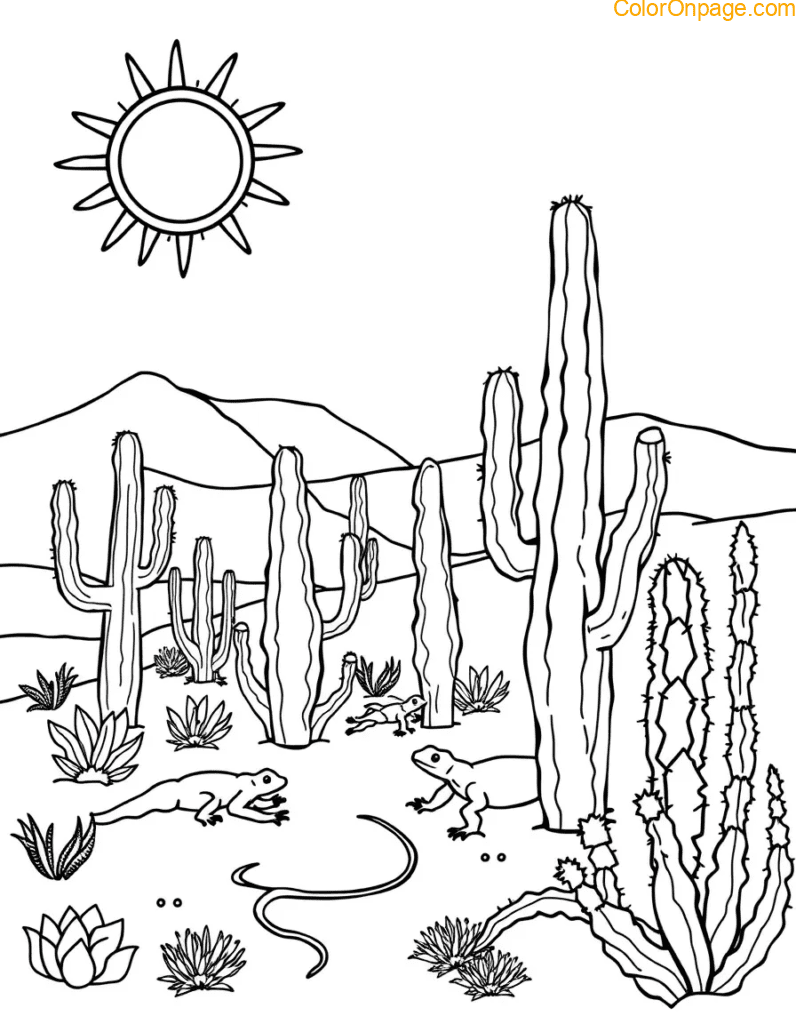 Desert Adventure Coloring Page