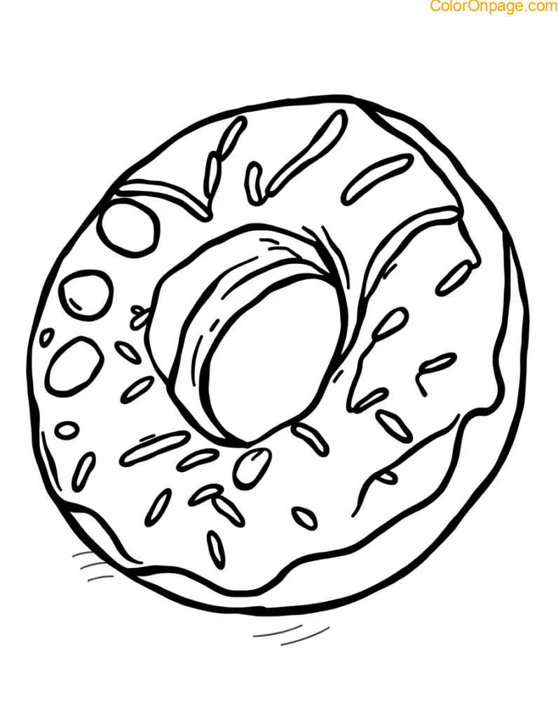 Donut Coloring Page