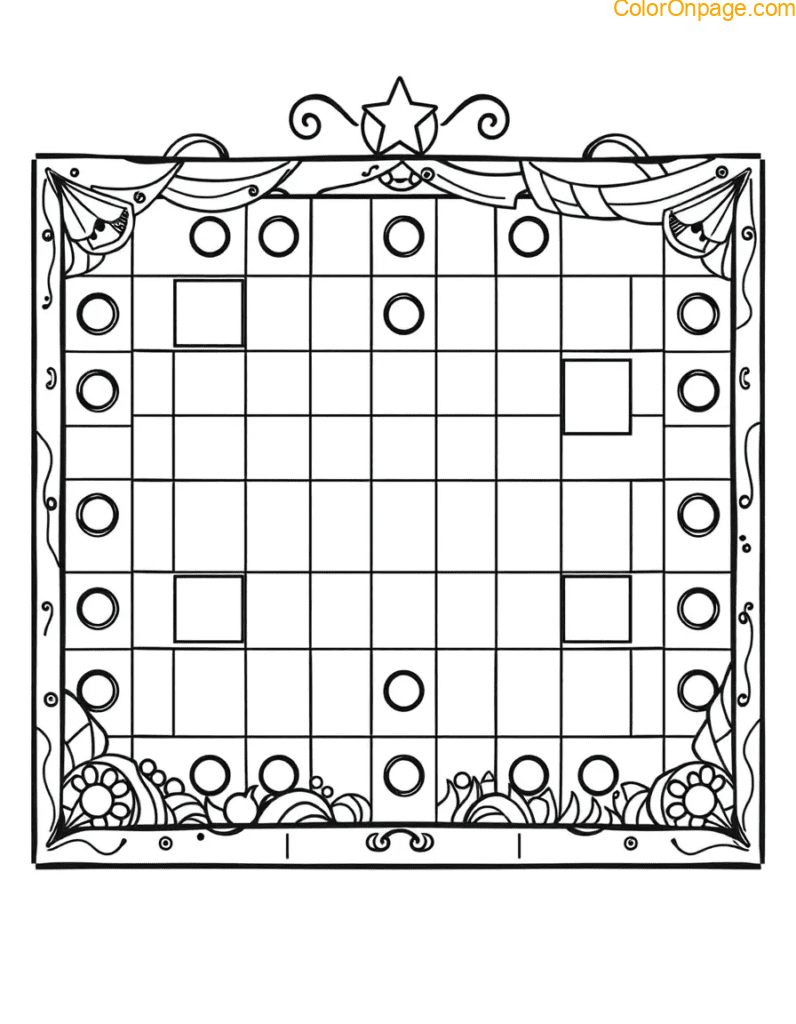 Doodle Game Board Coloring Page