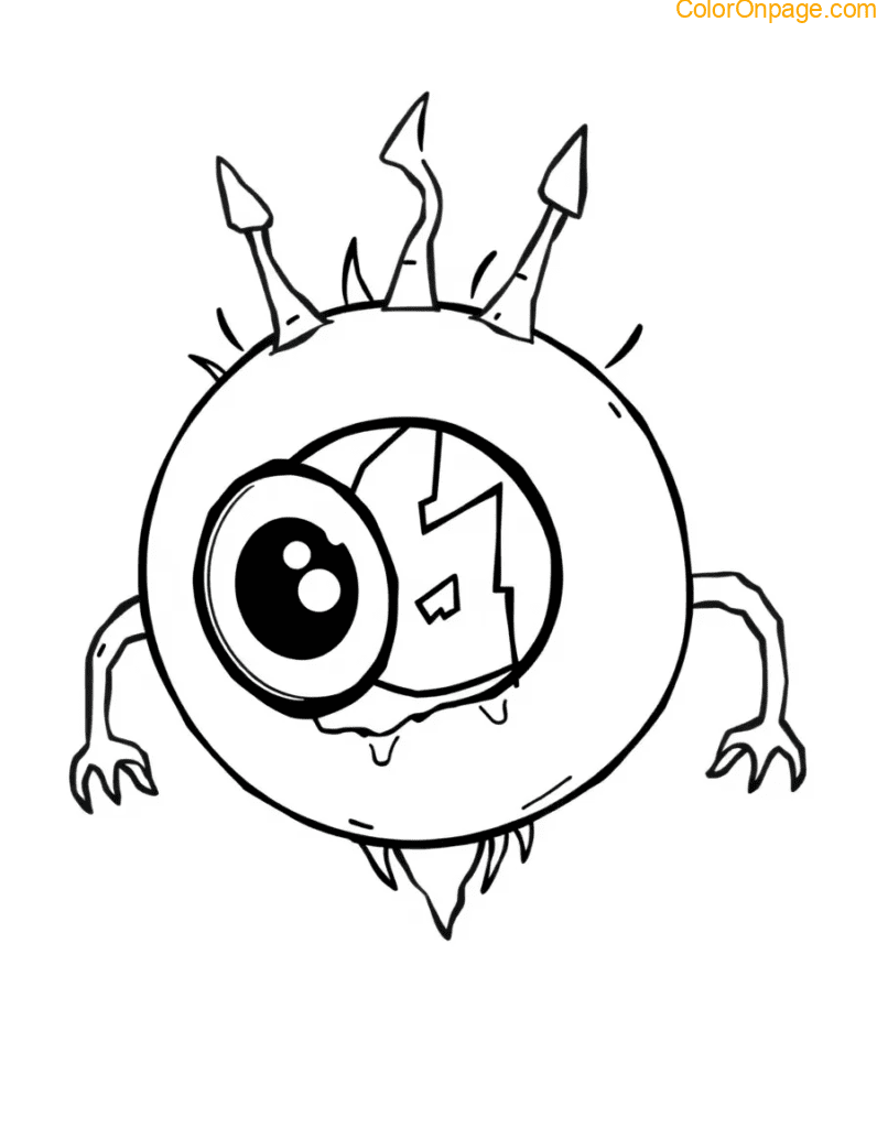 E is for Electric Eyeball Coloring Page