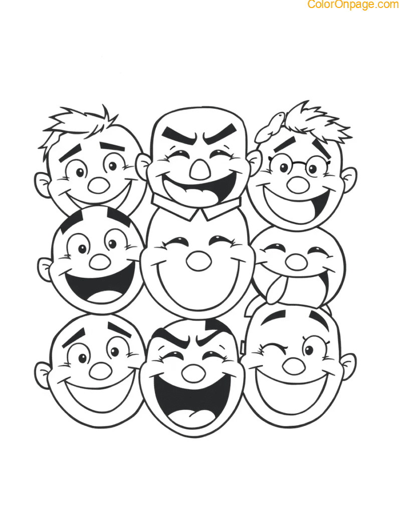 Emotion Doodles Coloring Page