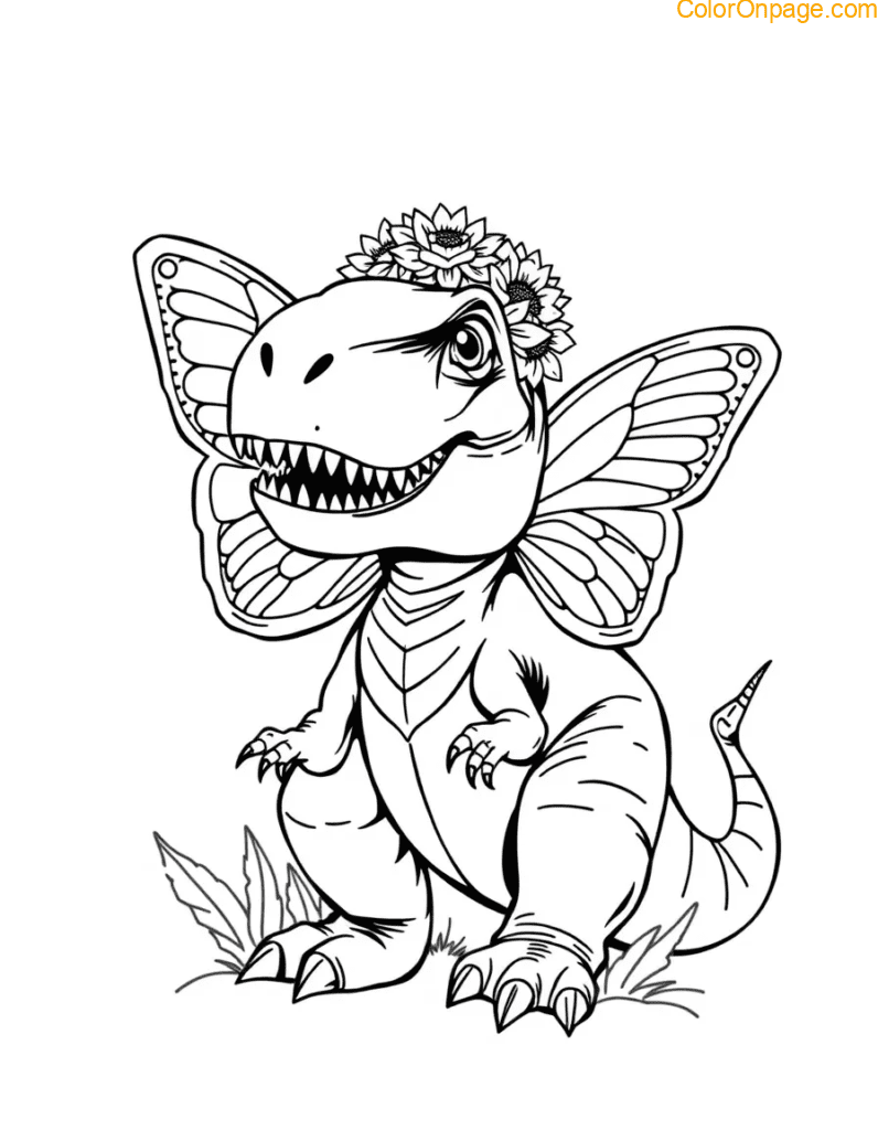 Fairy Dino Coloring Page