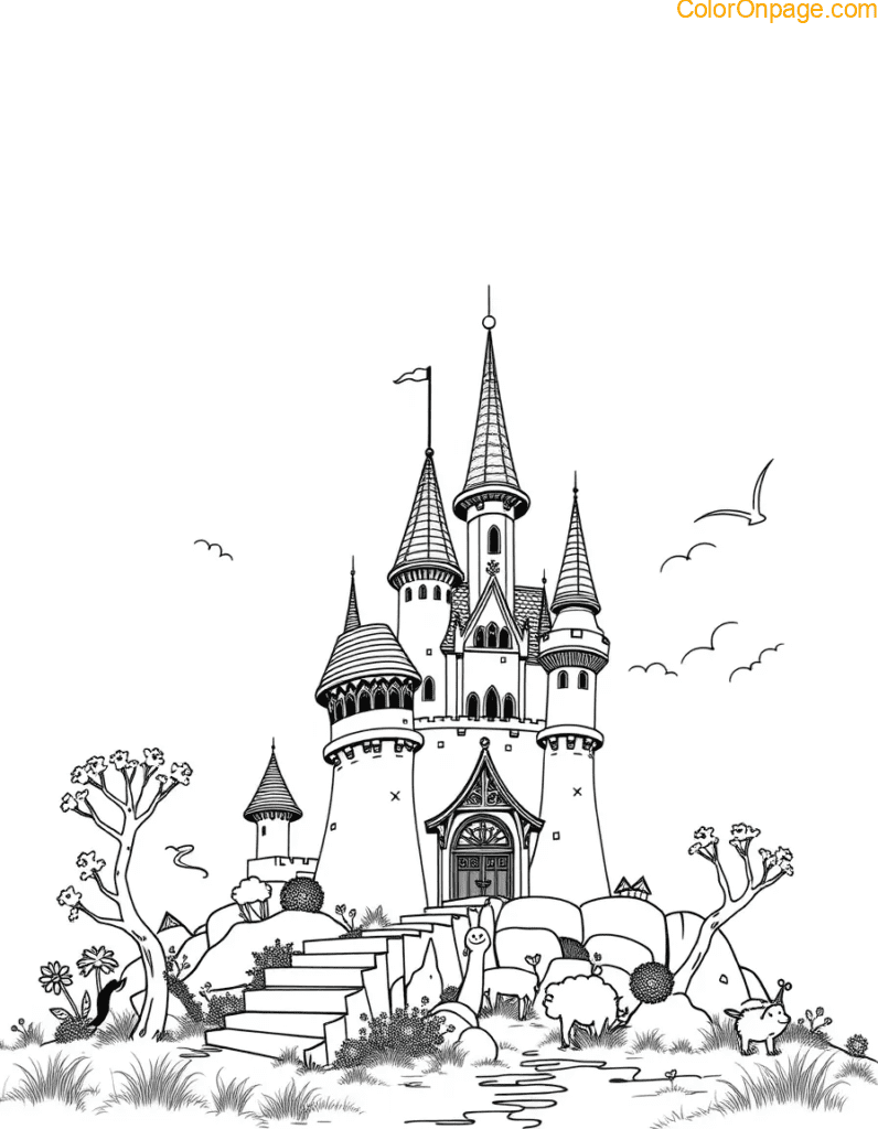 Fairy Tale Kingdom Giant Coloring Page