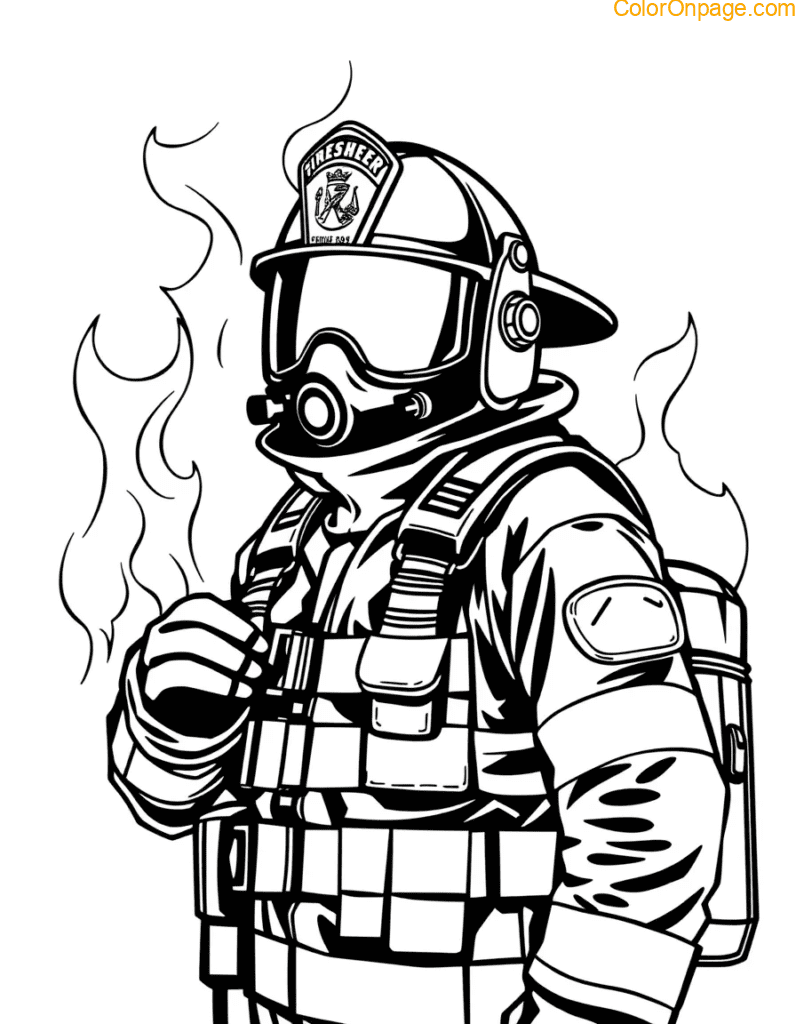 Firefighter Coloring Page