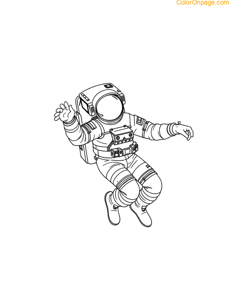 Floating in Space Coloring Page