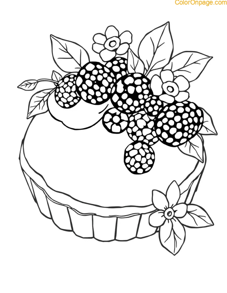 Fruit Tart Coloring Page
