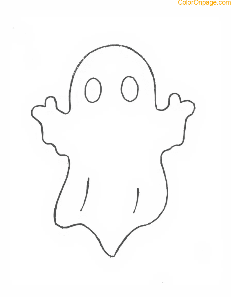 G is for Glow-in-the-Dark Ghost Coloring Page