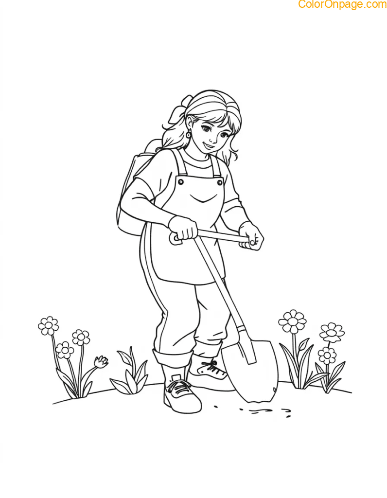 Gardener Coloring Page