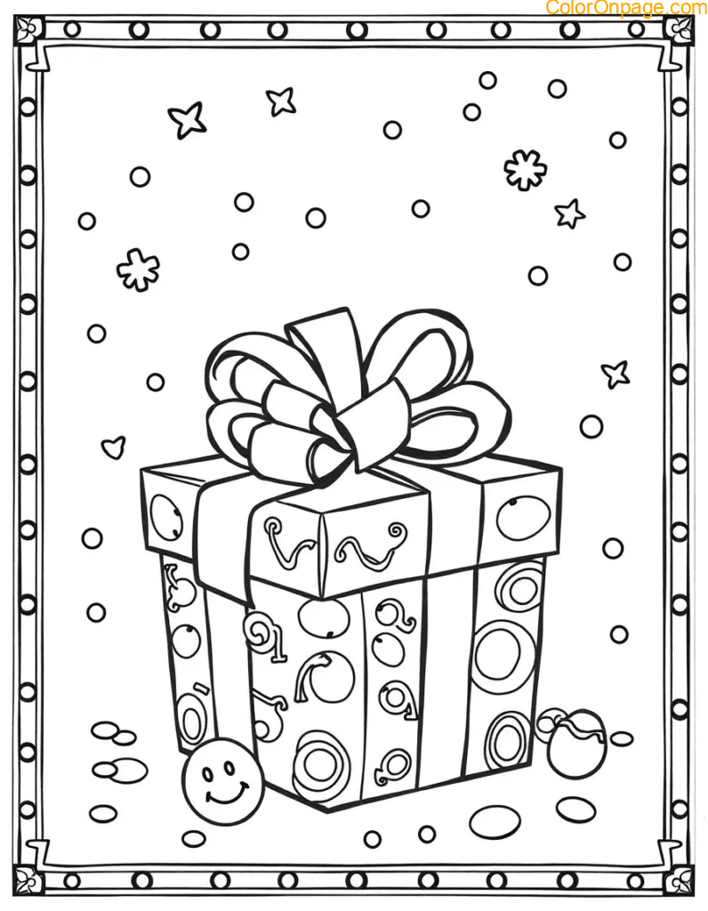 Gift Box Extravaganza Coloring Page