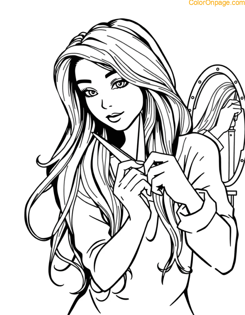 Hairdresser Coloring Page