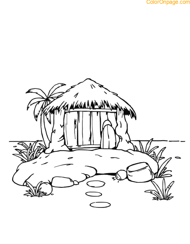 Island Hideout Coloring Page