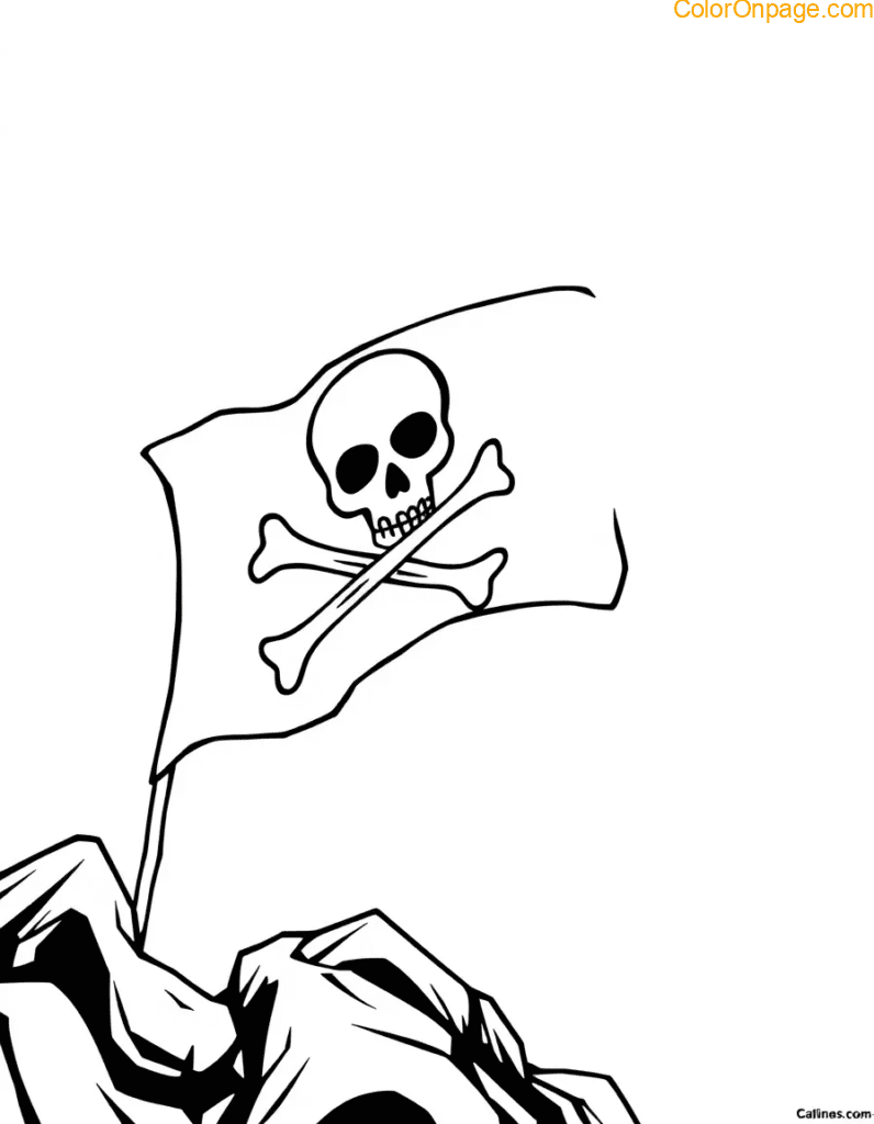 Jolly Roger Flag Design Coloring Page