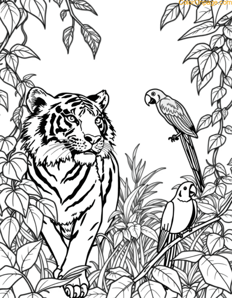 Jungle Safari Coloring Page