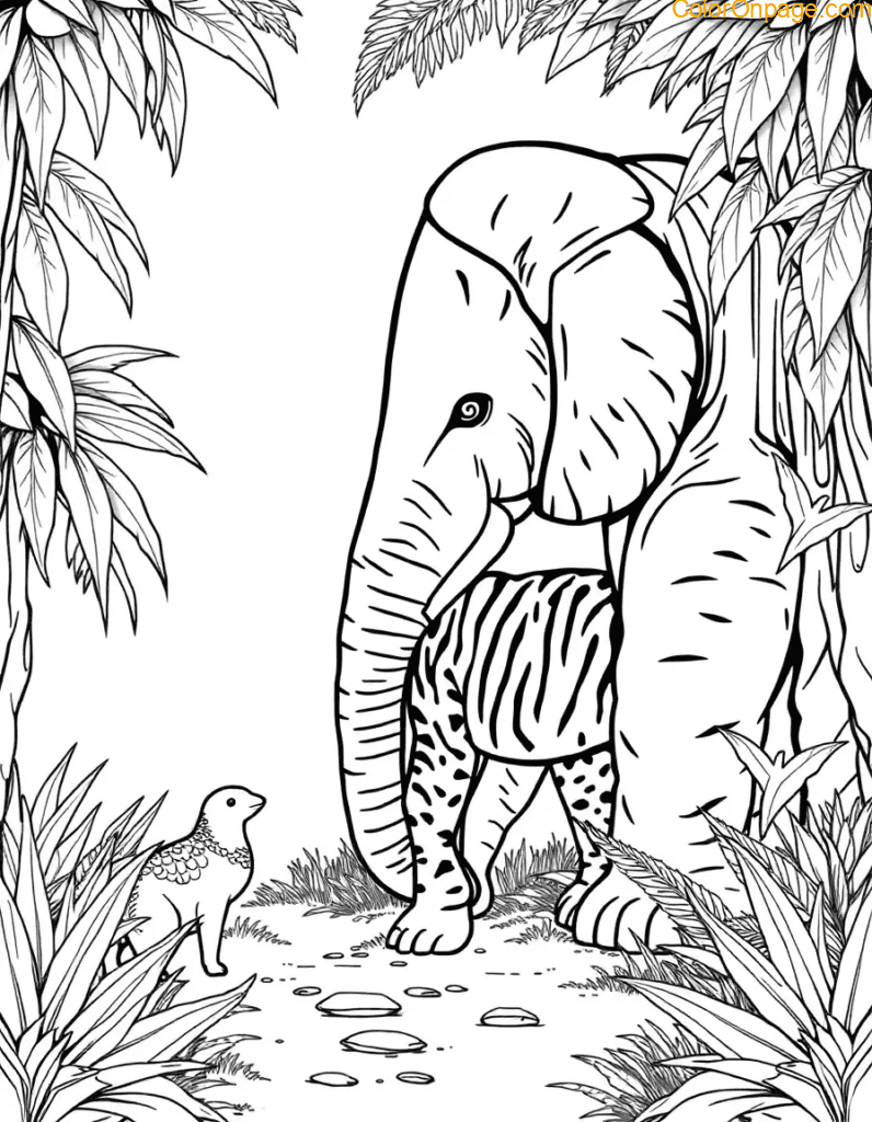Jungle Safari Giant Coloring Page