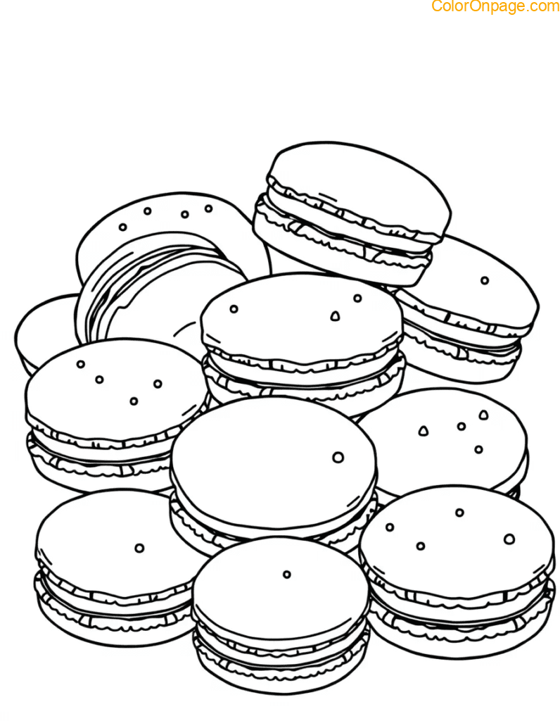 Macaron Coloring Page