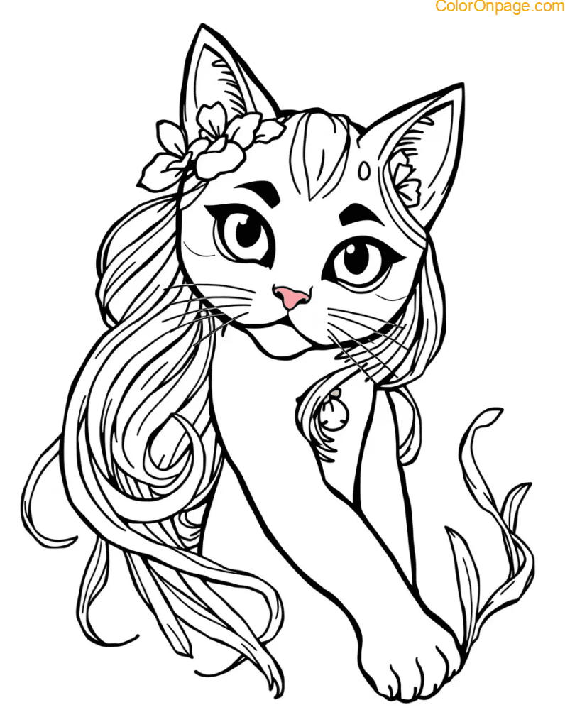 Mer-Cat Coloring Page