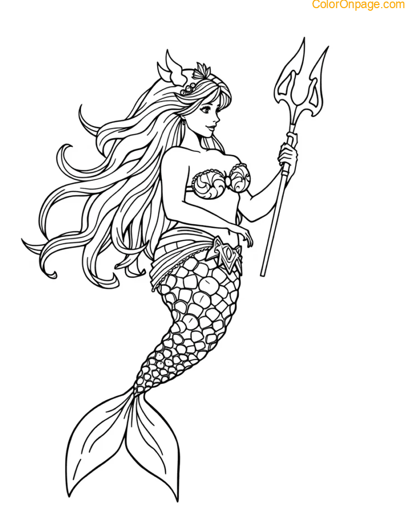 Mermaid Centaur Coloring Page