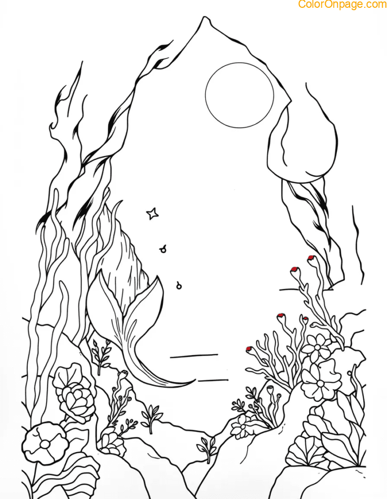 Mermaid Cove Coloring Page