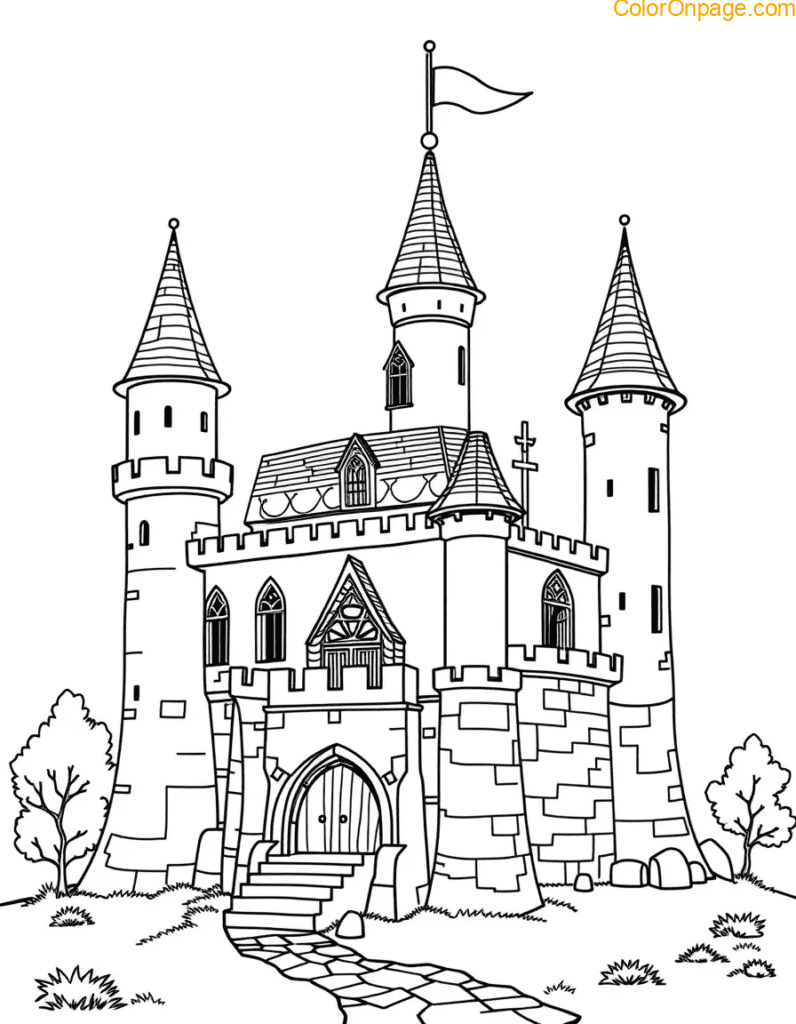 Mini Castle Coloring Page