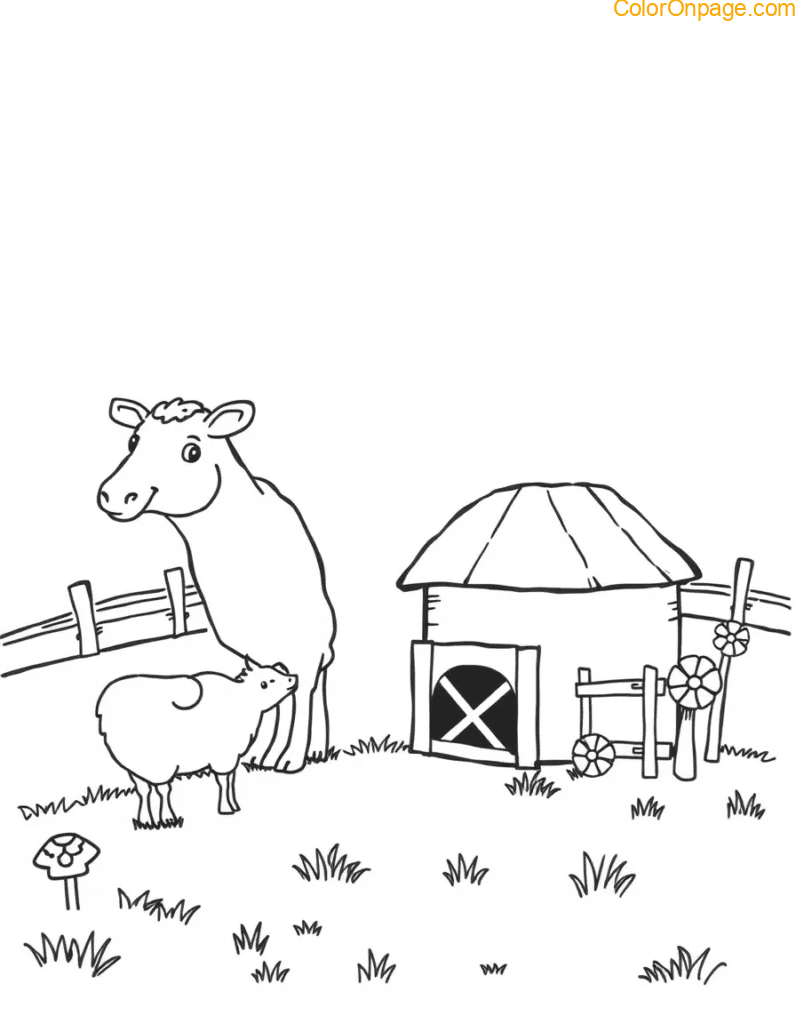 Mini Farm Coloring Page