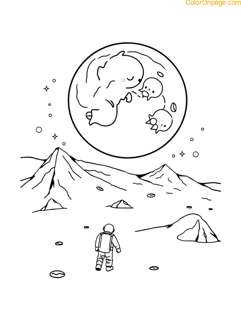 Moon Landing Coloring Page